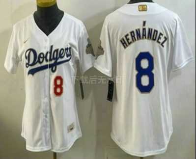 Women's Los Angeles Dodgers #8 Enrique Hernandez White 2026 Gold Collection Stadium Jersey,We sell and wholesale Women's Los Angeles Dodgers #8 Enrique Hernandez White 2026 Gold Collection Stadium Jersey on line form chian!