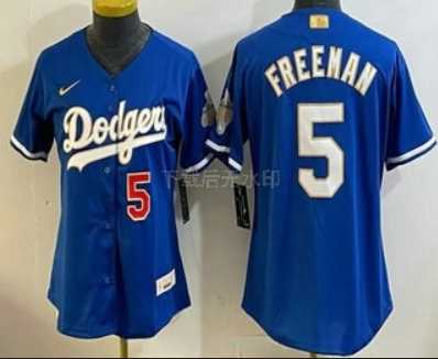Women's Los Angeles Dodgers #5 Freddie Freeman Blue 2026 Gold Collection Stadium Jersey,We sell and wholesale Women's Los Angeles Dodgers #5 Freddie Freeman Blue 2026 Gold Collection Stadium Jersey on line form chian!