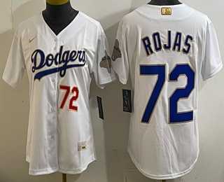 Women's Los Angeles Dodgers #72 Miguel Rojas White 2026 Gold Collection Stadium Jersey,We sell and wholesale Women's Los Angeles Dodgers #72 Miguel Rojas White 2026 Gold Collection Stadium Jersey on line form chian!