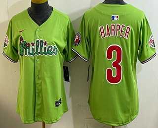 Women's Philadelphia Phillies #3 Bryce Harper Light Green Fashion Cool Base Jersey,We sell and wholesale Women's Philadelphia Phillies #3 Bryce Harper Light Green Fashion Cool Base Jersey on line form chian!