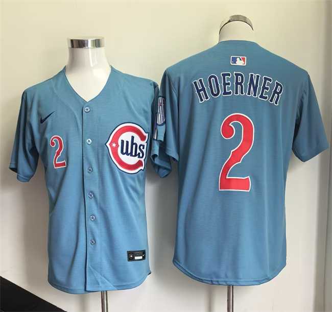 Men's Chicago Cubs #2 Nico Hoerner Blue 2026 2nd Alternate Limited Stitched Jersey,We sell and wholesale Men's Chicago Cubs #2 Nico Hoerner Blue 2026 2nd Alternate Limited Stitched Jersey on line form chian!