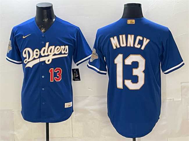 Men's Los Angeles Dodgers #13 Max Muncy Royal 2026 Alternate Gold Collection Stadium Stitched Jersey,We sell and wholesale Men's Los Angeles Dodgers #13 Max Muncy Royal 2026 Alternate Gold Collection Stadium Stitched Jersey on line form chian!
