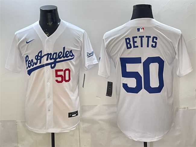 Men's Los Angeles Dodgers #50 Mookie Betts White Alternate Stadium Stitched Jersey,We sell and wholesale Men's Los Angeles Dodgers #50 Mookie Betts White Alternate Stadium Stitched Jersey on line form chian!