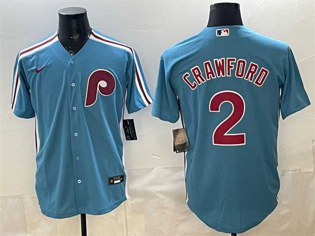 Men's Philadelphia Phillies #2 Justin Crawford Blue Cool Base Stitched Jersey,We sell and wholesale Men's Philadelphia Phillies #2 Justin Crawford Blue Cool Base Stitched Jersey on line form chian!