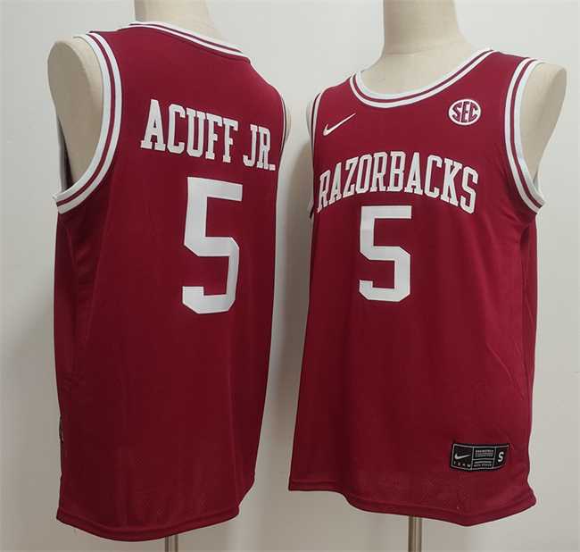 Men's Arkansas Razorbacks #5 Darius Acuff Jr. Red Stitched Football Jersey,We sell and wholesale Men's Arkansas Razorbacks #5 Darius Acuff Jr. Red Stitched Football Jersey on line form chian!
