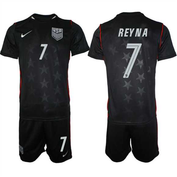 Men's United States #7 Gio Reyna Black 2026 Away Soccer Jersey Suit,We sell and wholesale Men's United States #7 Gio Reyna Black 2026 Away Soccer Jersey Suit on line form chian!