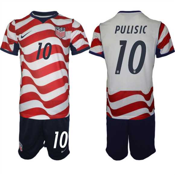 Men's United States #10 Christian Pulisic White Red 2026 Home Soccer Jersey Suit,We sell and wholesale Men's United States #10 Christian Pulisic White Red 2026 Home Soccer Jersey Suit on line form chian!