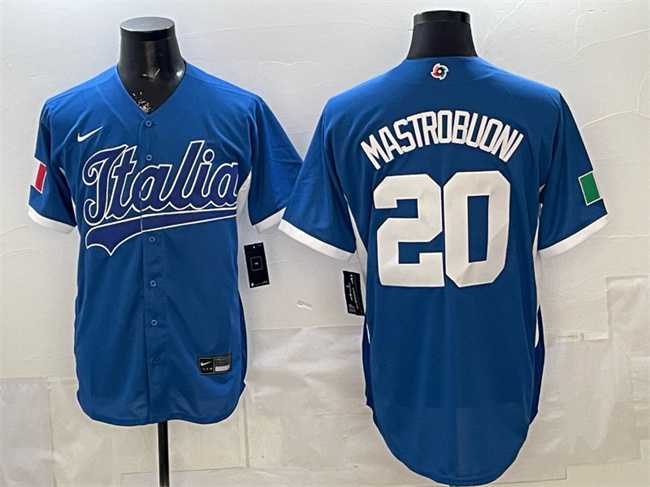 Men's Italy #20 Miles Mastrobuoni Blue 2026 World Baseball Classic Home Stadium Stitched Jersey,We sell and wholesale Men's Italy #20 Miles Mastrobuoni Blue 2026 World Baseball Classic Home Stadium Stitched Jersey on line form chian!