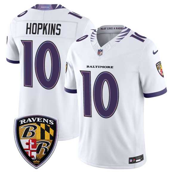 Men's Baltimore Ravens #10 DeAndre Hopkins White 2026 F.U.S.E. Vapor Limited Stitched Jersey Dzhi,We sell and wholesale Men's Baltimore Ravens #10 DeAndre Hopkins White 2026 F.U.S.E. Vapor Limited Stitched Jersey Dzhi on line form chian!