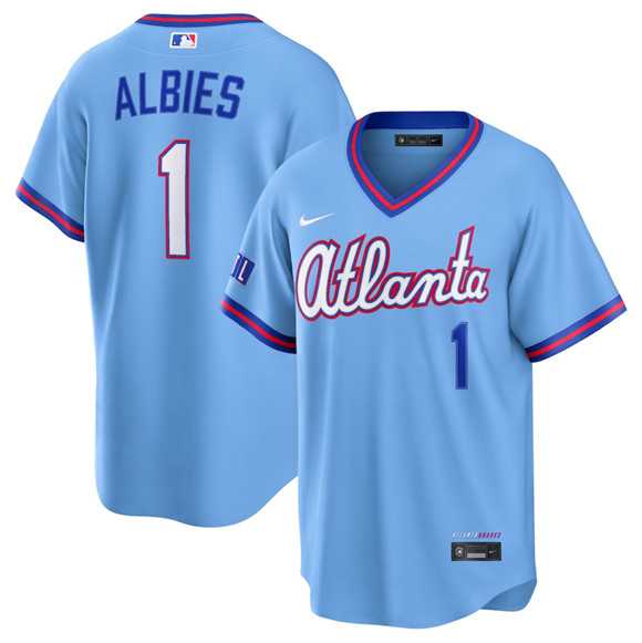 Men's Atlanta Braves #1 Ozzie Albies Powder Blue 2026 City Connect Stadium Stitched Jersey Dzhi,We sell and wholesale Men's Atlanta Braves #1 Ozzie Albies Powder Blue 2026 City Connect Stadium Stitched Jersey Dzhi on line form chian!