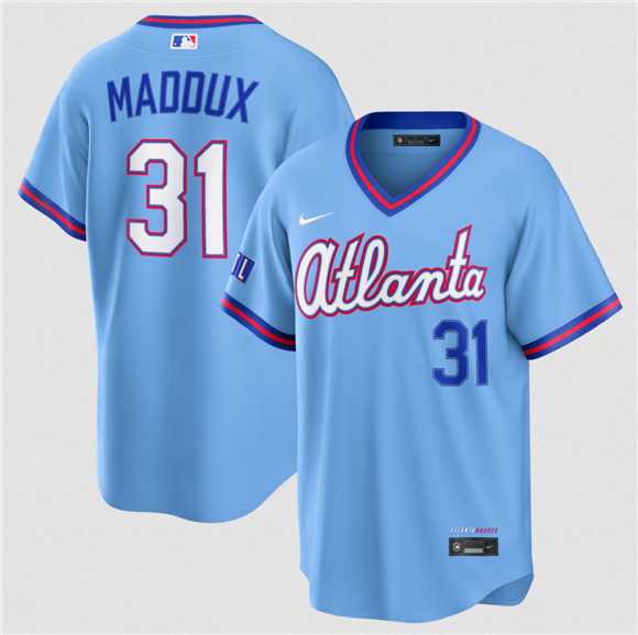 Men's Atlanta Braves #31 Greg Maddux Powder Blue 2026 City Connect Stadium Stitched Jersey Dzhi,We sell and wholesale Men's Atlanta Braves #31 Greg Maddux Powder Blue 2026 City Connect Stadium Stitched Jersey Dzhi on line form chian!