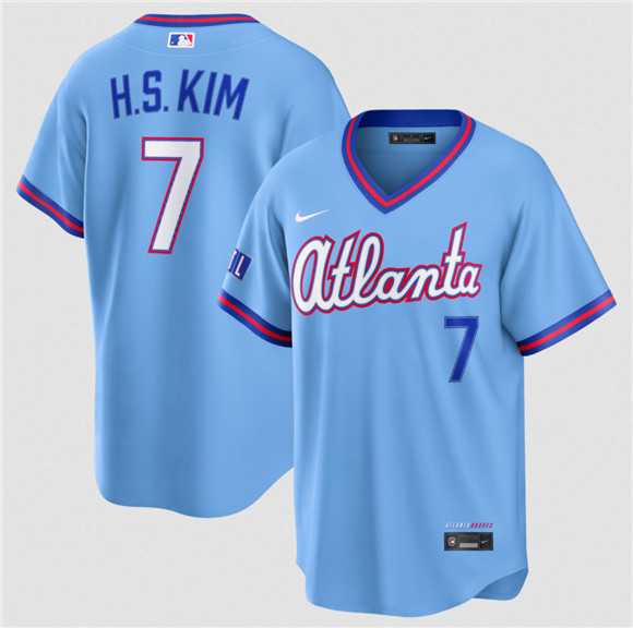 Men's Atlanta Braves #7 Ha-Seong Kim Powder Blue 2026 City Connect Stadium Stitched Jersey Dzhi,We sell and wholesale Men's Atlanta Braves #7 Ha-Seong Kim Powder Blue 2026 City Connect Stadium Stitched Jersey Dzhi on line form chian!
