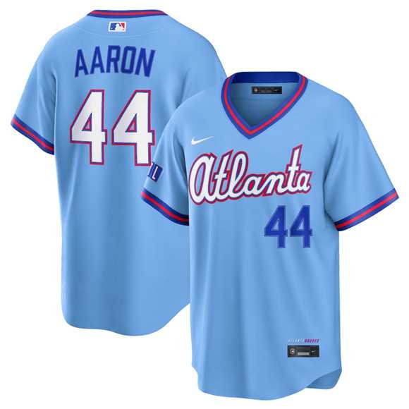Men's Atlanta Braves #44 Hank Aaron Powder Blue 2026 City Connect Stadium Stitched Jersey Dzhi,We sell and wholesale Men's Atlanta Braves #44 Hank Aaron Powder Blue 2026 City Connect Stadium Stitched Jersey Dzhi on line form chian!