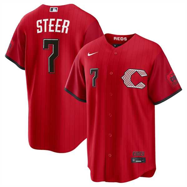 Men's Cincinnati Reds #7 Spencer Steer Red 2026 City Connect Stadium Stitched Jersey Dzhi,We sell and wholesale Men's Cincinnati Reds #7 Spencer Steer Red 2026 City Connect Stadium Stitched Jersey Dzhi on line form chian!