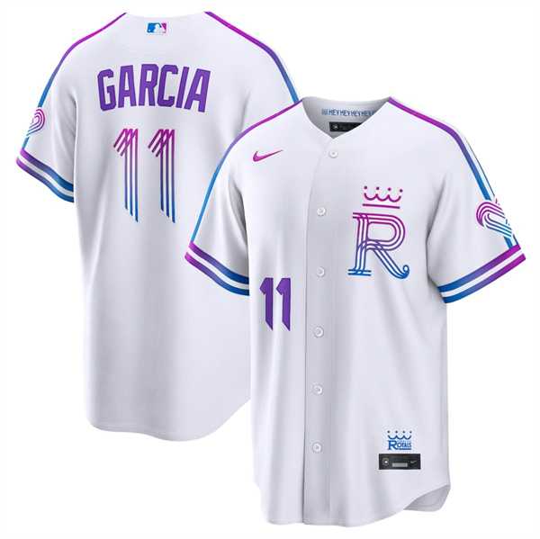 Men's Kansas City Royals #11 Maikel Garcia White 2026 City Connect Stadium Stitched Jersey Dzhi,We sell and wholesale Men's Kansas City Royals #11 Maikel Garcia White 2026 City Connect Stadium Stitched Jersey Dzhi on line form chian!