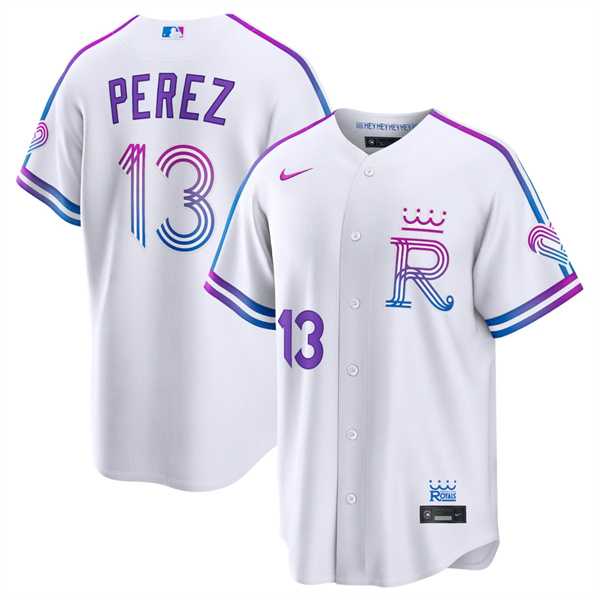 Men's Kansas City Royals #13 Salvador Perez White 2026 City Connect Stadium Stitched Jersey Dzhi,We sell and wholesale Men's Kansas City Royals #13 Salvador Perez White 2026 City Connect Stadium Stitched Jersey Dzhi on line form chian!