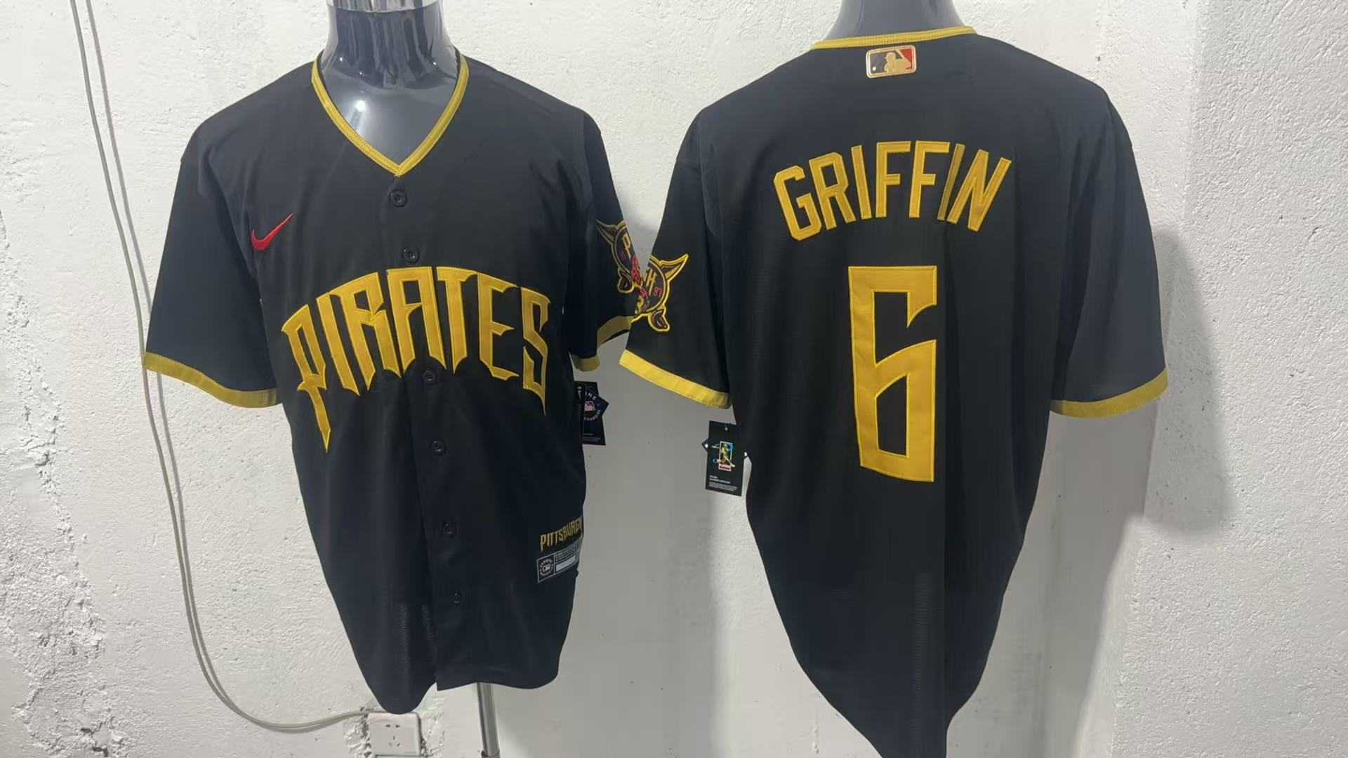 Men's Pittsburgh Pirates #6 Konnor Griffin Black 2026 City Connect Stadium Jersey,We sell and wholesale Men's Pittsburgh Pirates #6 Konnor Griffin Black 2026 City Connect Stadium Jersey on line form chian!