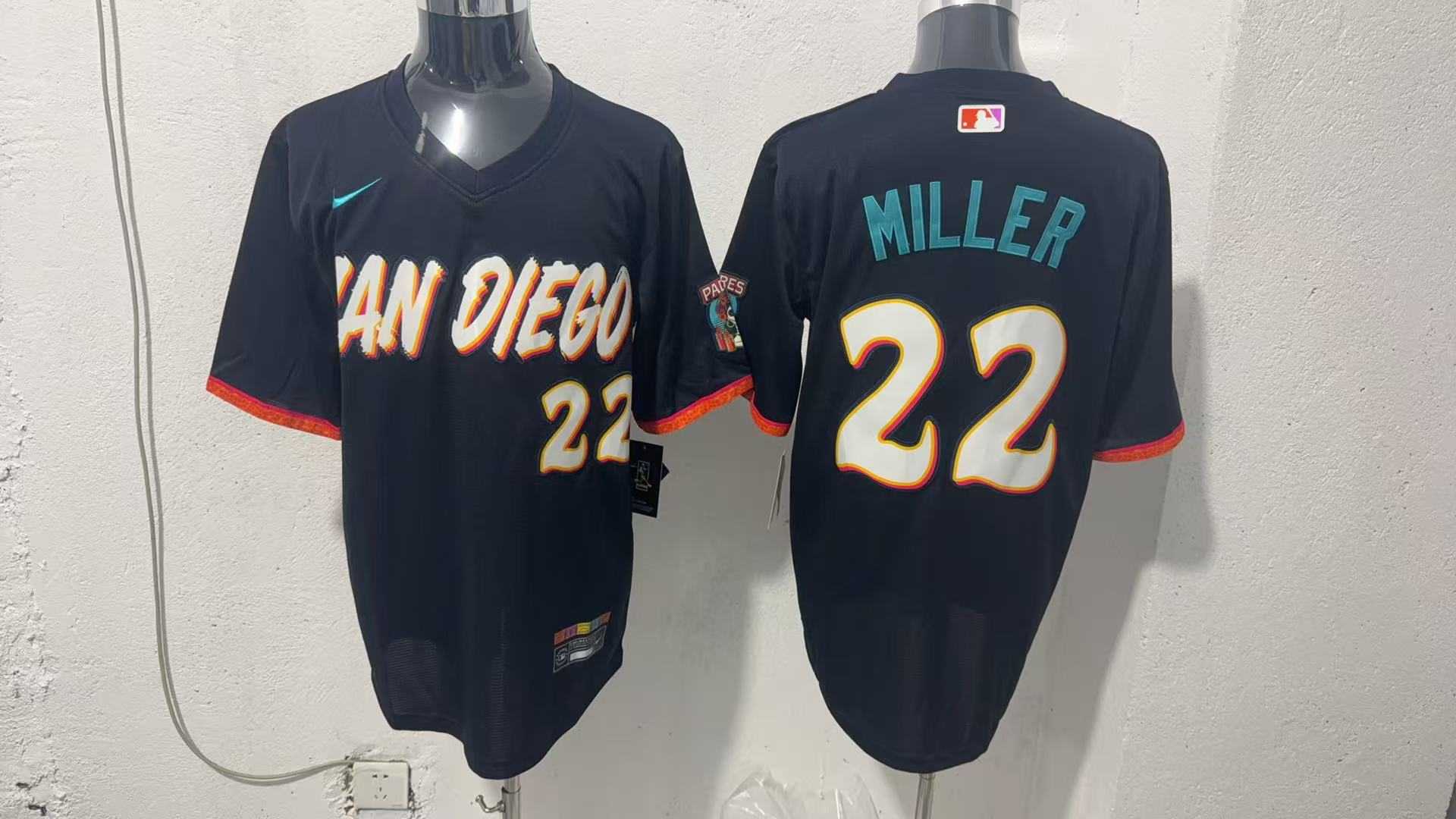 Men's San Diego Padres #22 Mason Miller Black 2026 City Connect Stadium Jersey,We sell and wholesale Men's San Diego Padres #22 Mason Miller Black 2026 City Connect Stadium Jersey on line form chian!