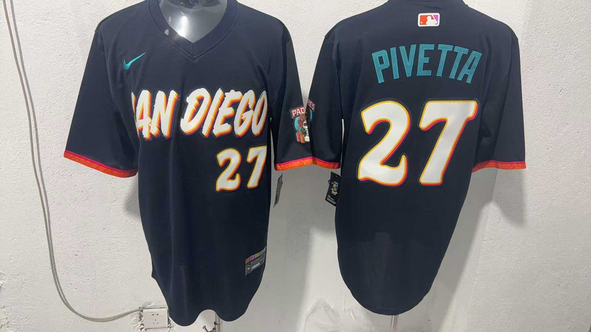 Men's San Diego Padres #27 Nick Pivetta Black 2026 City Connect Stadium Jersey,We sell and wholesale Men's San Diego Padres #27 Nick Pivetta Black 2026 City Connect Stadium Jersey on line form chian!
