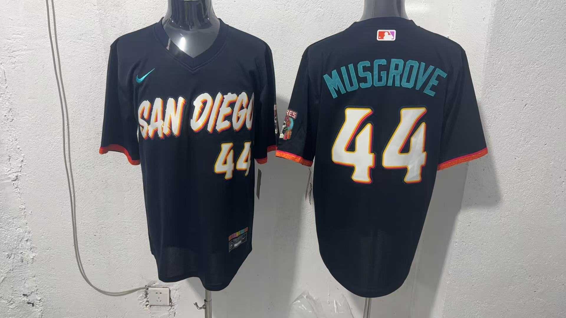 Men's San Diego Padres #44 Joe Musgrove Black 2026 City Connect Stadium Jersey,We sell and wholesale Men's San Diego Padres #44 Joe Musgrove Black 2026 City Connect Stadium Jersey on line form chian!