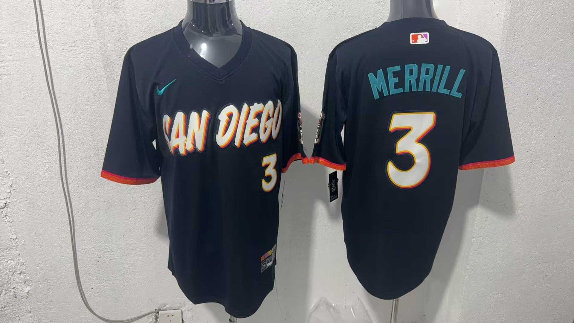 Men's San Diego Padres #3 Jackson Merrill Black 2026 City Connect Stadium Jersey,We sell and wholesale Men's San Diego Padres #3 Jackson Merrill Black 2026 City Connect Stadium Jersey on line form chian!