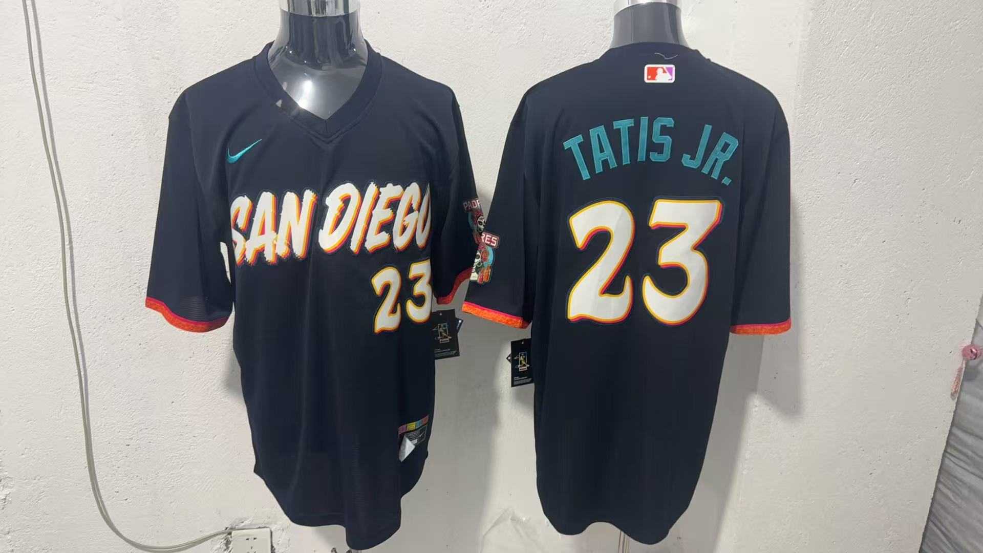 Men's San Diego Padres #23 Fernando Tatis Jr. Black 2026 City Connect Stadium Jersey,We sell and wholesale Men's San Diego Padres #23 Fernando Tatis Jr. Black 2026 City Connect Stadium Jersey on line form chian!