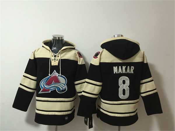 Men's Colorado Avalanche #8 Cale Makar Black All Stitched Sweatshirt Hoodie,We sell and wholesale Men's Colorado Avalanche #8 Cale Makar Black All Stitched Sweatshirt Hoodie on line form chian!