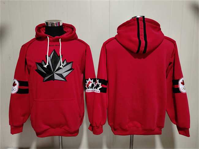 Men's Team Canada Red Ageless Must-Have Lace-Up Pullover Hoodie,We sell and wholesale Men's Team Canada Red Ageless Must-Have Lace-Up Pullover Hoodie on line form chian!