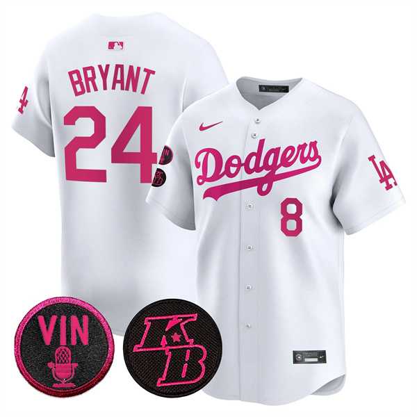 Men's Los Angeles Dodgers Front #8 Back #24 Kobe Bryant White 2026 Mother's Day Vapor Premier Limited Stitched Jersey Dzhi,We sell and wholesale Men's Los Angeles Dodgers Front #8 Back #24 Kobe Bryant White 2026 Mother's Day Vapor Premier Limited Stitched Jersey Dzhi on line form chian!