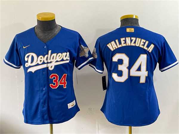 Women's Los Angeles Dodgers #34 Fernando Valenzuela Royal 2026 Alternate Gold Collection Stadium Stitched Jersey (Run Small),We sell and wholesale Women's Los Angeles Dodgers #34 Fernando Valenzuela Royal 2026 Alternate Gold Collection Stadium Stitched Jersey (Run Small) on line form chian!