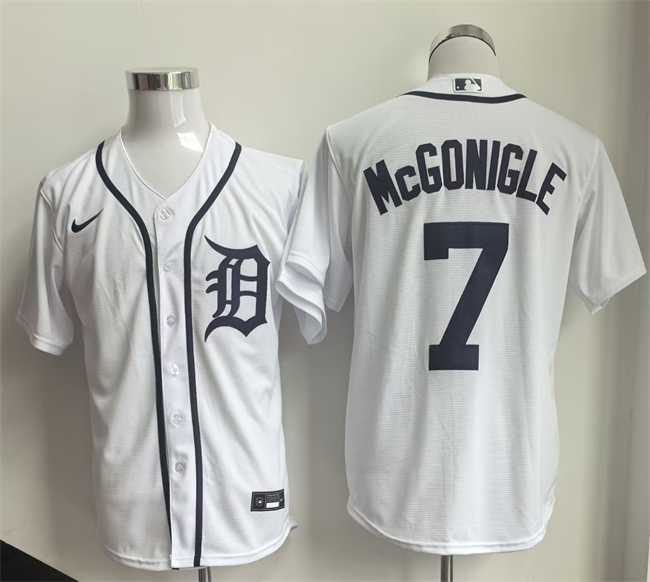 Men's Detroit Tigers #7 Kevin McGonigle White Cool Base Stitched Jersey,We sell and wholesale Men's Detroit Tigers #7 Kevin McGonigle White Cool Base Stitched Jersey on line form chian!