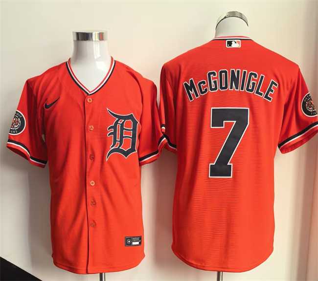 Men's Detroit Tigers #7 Kevin McGonigle Orange Cool Base Stitched Jersey,We sell and wholesale Men's Detroit Tigers #7 Kevin McGonigle Orange Cool Base Stitched Jersey on line form chian!