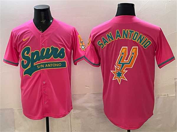 Men's San Antonio Spurs Team Big Logo Pink Stitched Baseball Jersey Dzhi,We sell and wholesale Men's San Antonio Spurs Team Big Logo Pink Stitched Baseball Jersey Dzhi on line form chian!