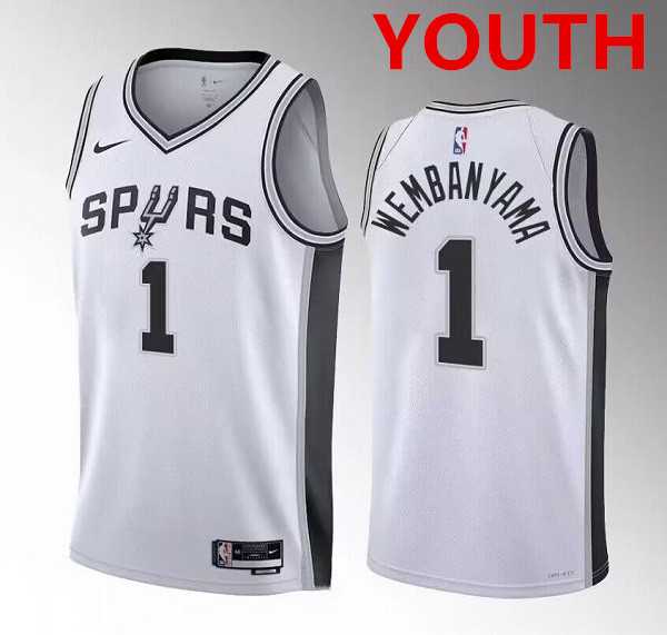 Youth San antonio spurs #1 victor wembanyama white association edition stitched jersey Dzhi,We sell and wholesale Youth San antonio spurs #1 victor wembanyama white association edition stitched jersey Dzhi on line form chian!