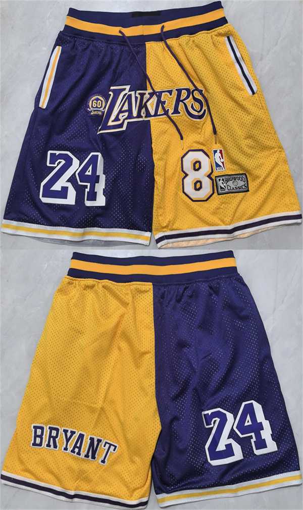 Men's #8 #24 Kobe Bryant Purple Yellow 2026 Shorts (Run Small),We sell and wholesale Men's #8 #24 Kobe Bryant Purple Yellow 2026 Shorts (Run Small) on line form chian!