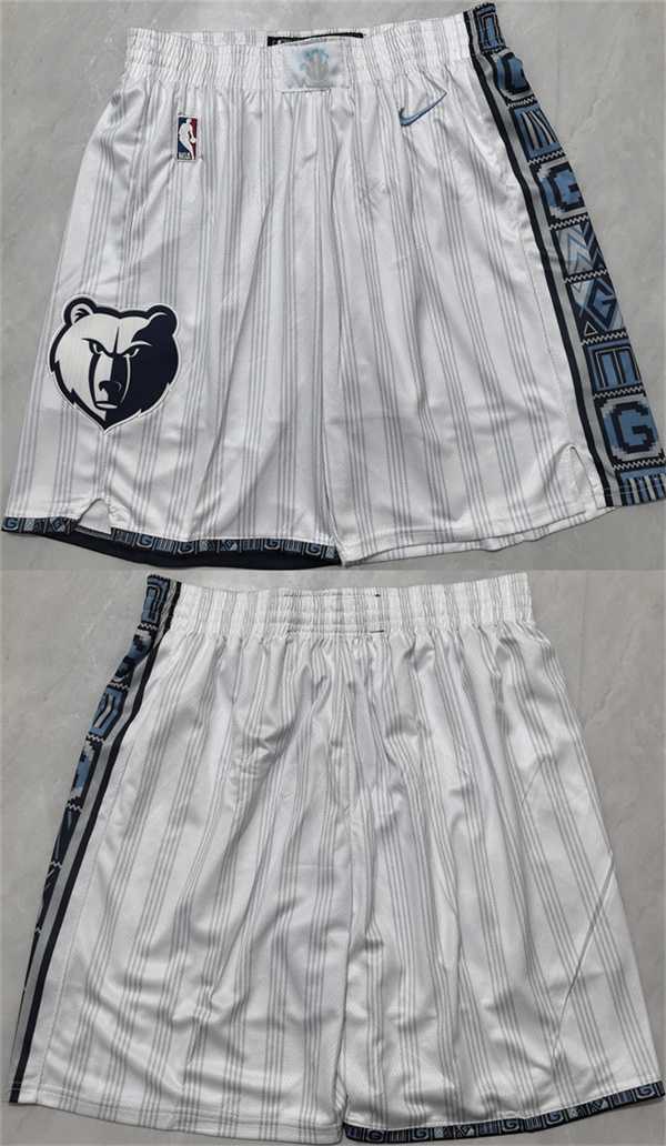 Men's Memphis Grizzlies White 2026 Shorts (Run Small),We sell and wholesale Men's Memphis Grizzlies White 2026 Shorts (Run Small) on line form chian!