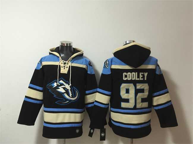 Men's Utah Mammoth #92 Logan Cooley Black Blue Ageless Must-Have Lace-Up Pullover Hoodie,We sell and wholesale Men's Utah Mammoth #92 Logan Cooley Black Blue Ageless Must-Have Lace-Up Pullover Hoodie on line form chian!