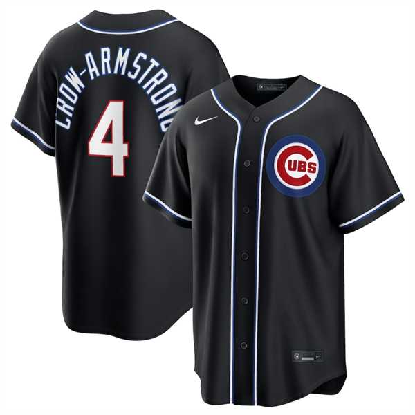Men's Chicago Cubs #4 Pete Crow-Armstrong 2026 Black Out Stitched Jersey Dzhi,We sell and wholesale Men's Chicago Cubs #4 Pete Crow-Armstrong 2026 Black Out Stitched Jersey Dzhi on line form chian!