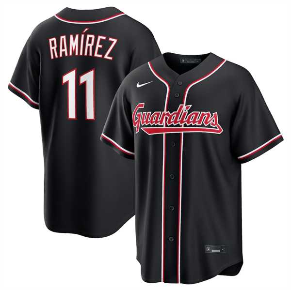 Men's Cleveland Guardians #11 Jose Ramirez 2026 Black Out Stitched Jersey Dzhi,We sell and wholesale Men's Cleveland Guardians #11 Jose Ramirez 2026 Black Out Stitched Jersey Dzhi on line form chian!