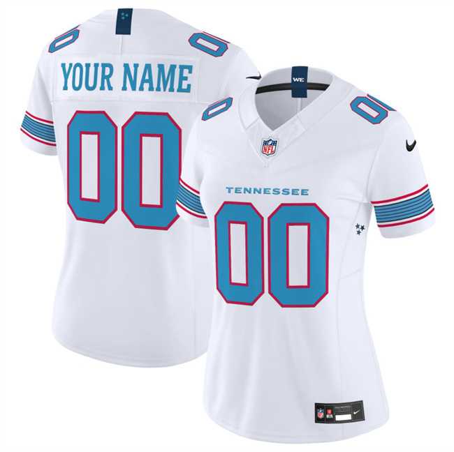 Women's Tennessee Titans Active Player Custom White 2026 F.U.S.E. Vapor Limited Stitched Football Jersey(Run Small),We sell and wholesale Women's Tennessee Titans Active Player Custom White 2026 F.U.S.E. Vapor Limited Stitched Football Jersey(Run Small) on line form chian!
