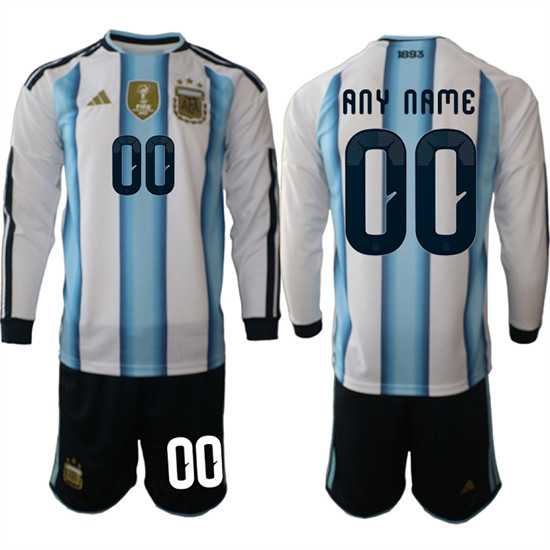 Men's Argentina Custom Any Name And Number Long Sleeve National Team FIFA x World Cup 2026 Home White On Field Jersey,We sell and wholesale Men's Argentina Custom Any Name And Number Long Sleeve National Team FIFA x World Cup 2026 Home White On Field Jersey on line form chian!