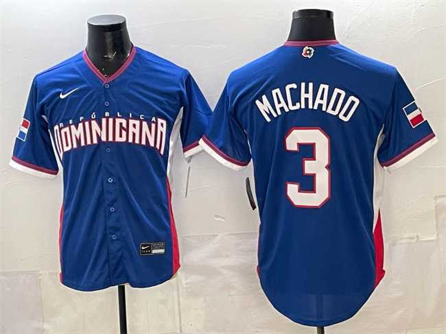 Men's Dominican Republic Baseball #3 Manny Machado Royal 2026 World Baseball Classic Road Stadium Stitched Jersey,We sell and wholesale Men's Dominican Republic Baseball #3 Manny Machado Royal 2026 World Baseball Classic Road Stadium Stitched Jersey on line form chian!