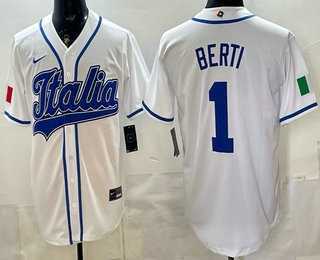 Men's Italy #1 Jonathon Berti White 2026 World Baseball Classic Cool Base Jersey,We sell and wholesale Men's Italy #1 Jonathon Berti White 2026 World Baseball Classic Cool Base Jersey on line form chian!