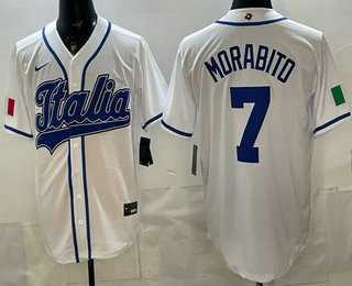 Men's Italy #7 Nick Morabito White 2026 World Baseball Classic Cool Base Jersey,We sell and wholesale Men's Italy #7 Nick Morabito White 2026 World Baseball Classic Cool Base Jersey on line form chian!
