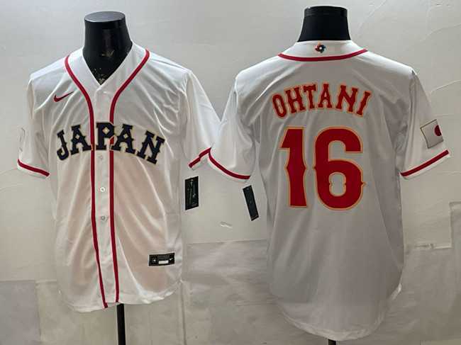 Men's Japan Baseball #16 Shohei Ohtani White 2026 World Baseball Classic Home Stadium Stitched Jersey,We sell and wholesale Men's Japan Baseball #16 Shohei Ohtani White 2026 World Baseball Classic Home Stadium Stitched Jersey on line form chian!