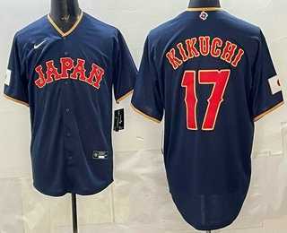 Men's Japan #17 Yusei Kikuchi Navy 2026 World Baseball Classic Cool Base Jersey,We sell and wholesale Men's Japan #17 Yusei Kikuchi Navy 2026 World Baseball Classic Cool Base Jersey on line form chian!