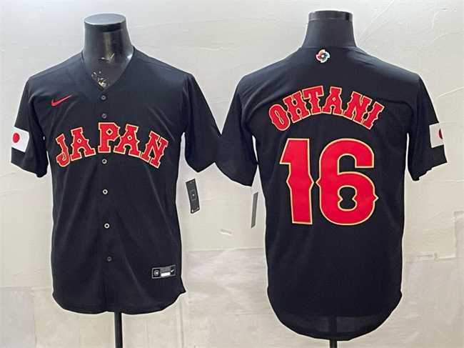 Men's Japan Baseball #16 Shohei Ohtani Black 2026 World Baseball Classic Road Stadium Stitched Jersey,We sell and wholesale Men's Japan Baseball #16 Shohei Ohtani Black 2026 World Baseball Classic Road Stadium Stitched Jersey on line form chian!