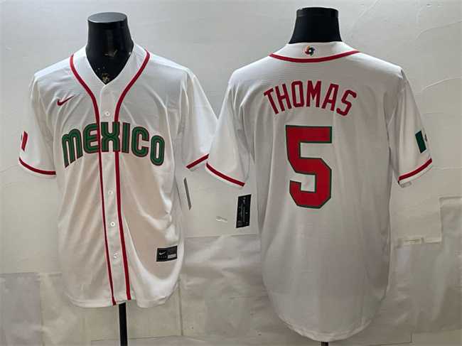 Men's Mexico Baseball #5 Alek Thomas White 2026 World Baseball Classic Home Stadium Stitched Jersey,We sell and wholesale Men's Mexico Baseball #5 Alek Thomas White 2026 World Baseball Classic Home Stadium Stitched Jersey on line form chian!