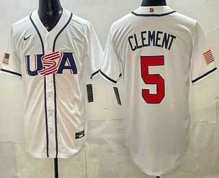 Men's USA #5 Ernie Clement White 2026 World Baseball Classic Cool Base Jersey,We sell and wholesale Men's USA #5 Ernie Clement White 2026 World Baseball Classic Cool Base Jersey on line form chian!