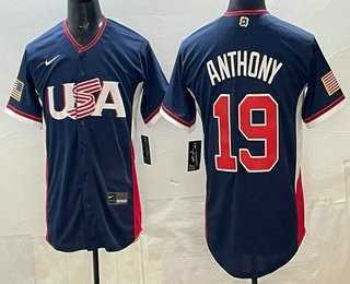 Men's USA #19 Roman Anthony Navy 2026 World Baseball Classic Cool Base Jersey,We sell and wholesale Men's USA #19 Roman Anthony Navy 2026 World Baseball Classic Cool Base Jersey on line form chian!